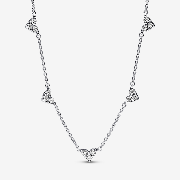 Collier Chaîne Station Cœur Triple Pierre - Pandora - Modalova