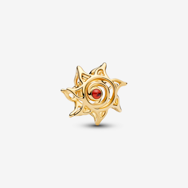 Pandora Women's Orange Sun Openwork Charm - 14K Gold-Plated Signature Metal Alloy / Man-Made Crystal