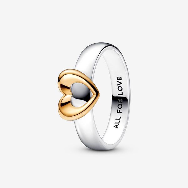 Radiant Two-tone Sliding Heart Ring