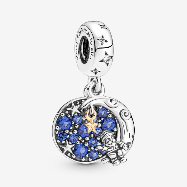 Charm Pendant Double Le Père Noël Sur La Lune - Pandora - Modalova