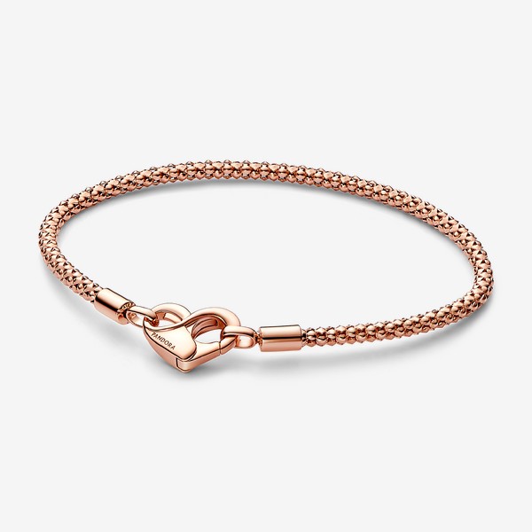Bracciale Moments Maglia Geometrica con Chiusura a Cuore
