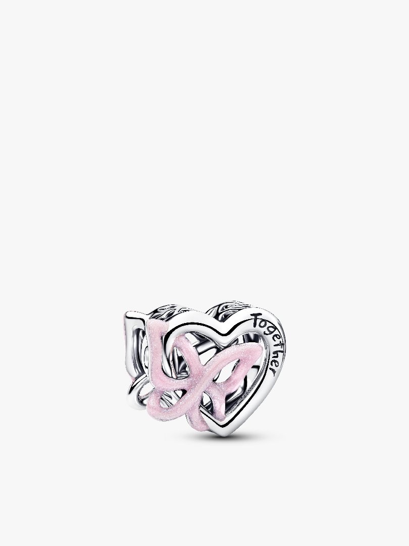 Charms Splecione serce i motyl