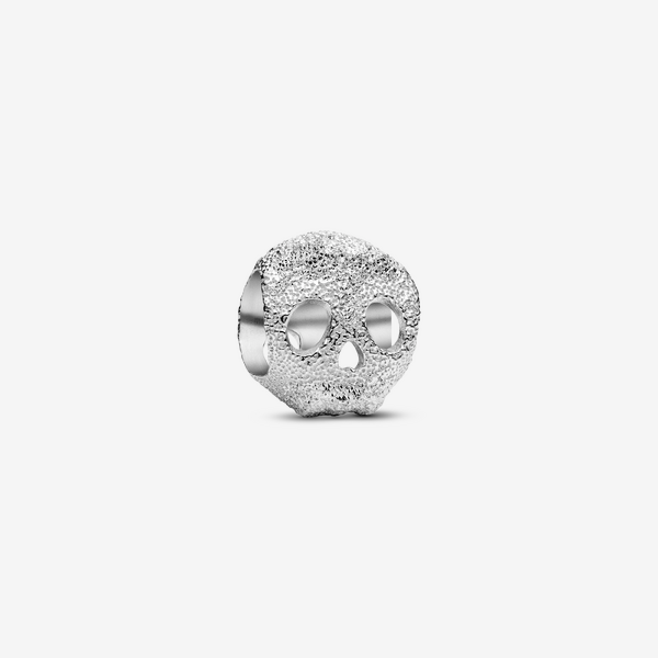 Pandora Silver Textured Skull Mini Charm - Image 2