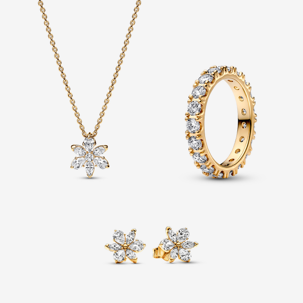 Parure Bague, Collier et Clous d'Oreilles Herbier Scintillant - Pandora - Modalova