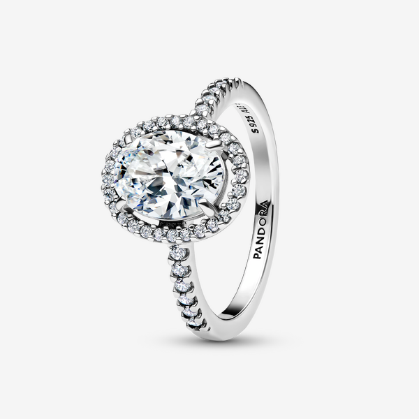 Bague Spectaculaire Halo Ovale Scintillant - Pandora - Modalova