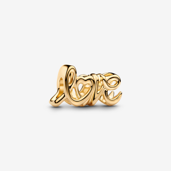 Pandora Women's No Color Handwritten Love Charm - 14K Gold-Plated Signature Metal Alloy