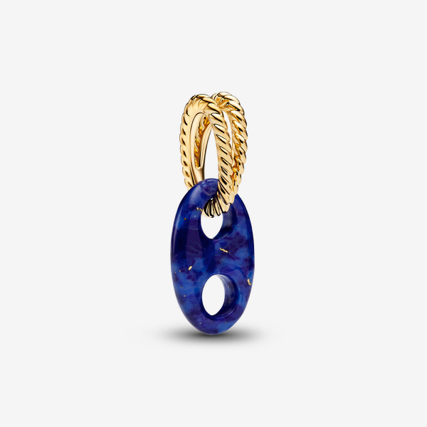 Pandora Women's Blue Mariner Link Dangle Charm - 14K Gold-Plated Signature Metal Alloy / Imitation Lapis Lazuli