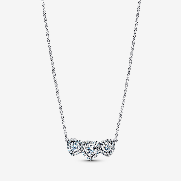 Pandora Silver Halo Heart Trilogy Collier Necklace - 45cm - Image 3
