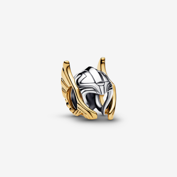 Pandora Women's No Colour Marvel Thor Helmet Charm - Sterling Silver And 14K Gold-Plated Signature Metal Alloy