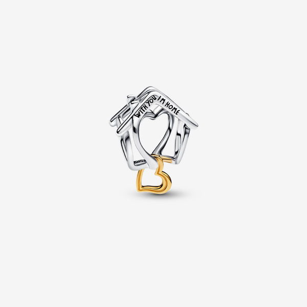 Pandora Women's No Color Home & Heart Charm - Sterling Silver And 14K Gold-Plated Signature Metal Alloy