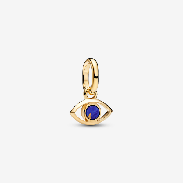 Pandora Women's Blue Evil Eye Mini Dangle Charm - 14K Gold-Plated Signature Metal Alloy / Imitation Lapis Lazuli