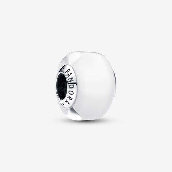 Mini Charm en Verre de Murano Blanc - Pandora - Modalova