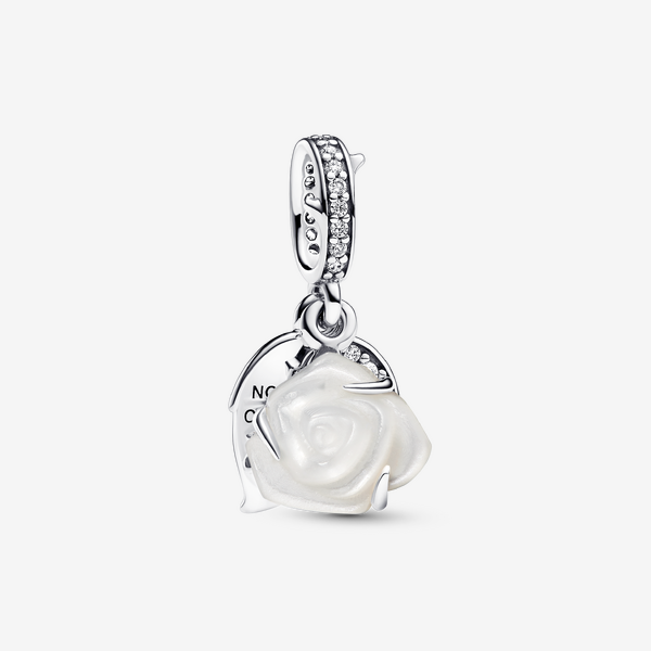 Charm Pendant Double Rose Blanche en Fleur - Pandora - Modalova