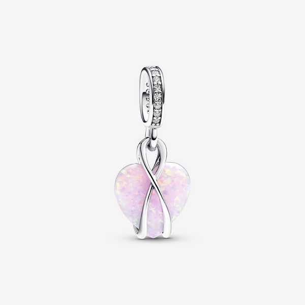 Mom Opalescent Heart Dangle Charm