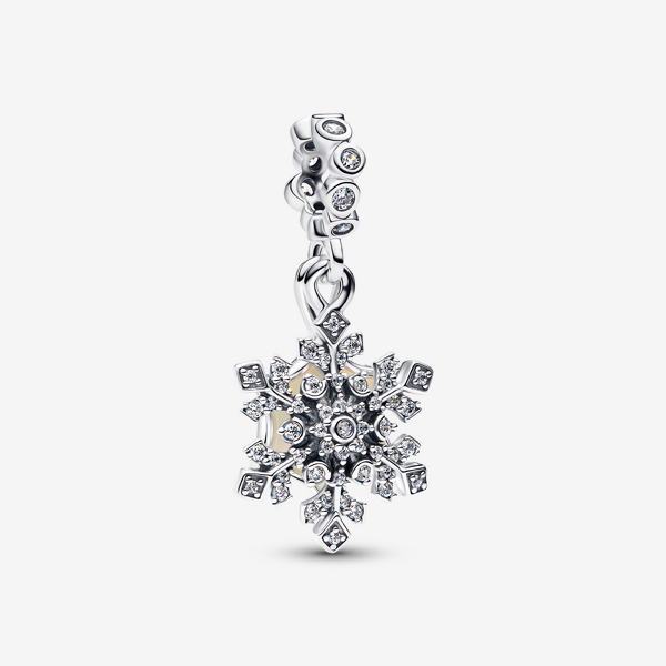 Pandora Silver Opalescent Snowflake Double Dangle Charm - Image 3