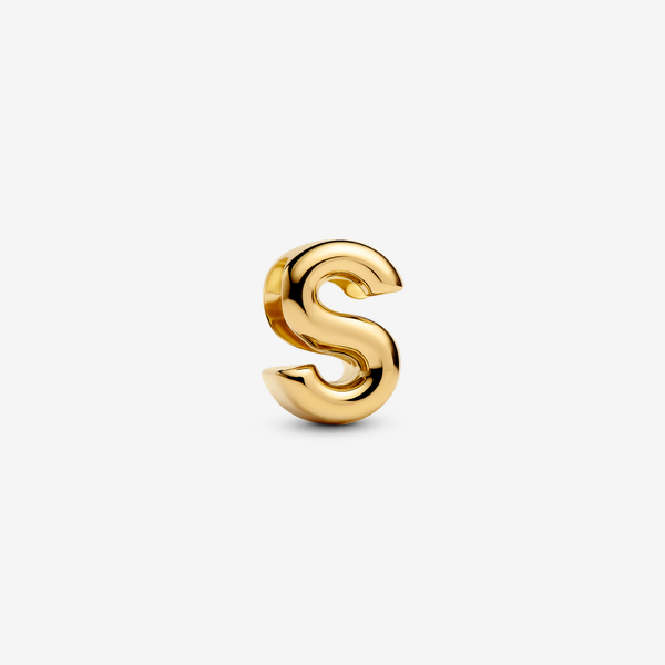 Pandora Buchstabe S Alphabet-Mini-Charm, 14 Karat Vergoldet