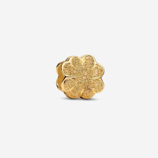 Pandora Women's No Color Textured Clover Mini Charm - 14K Gold-Plated Signature Metal Alloy