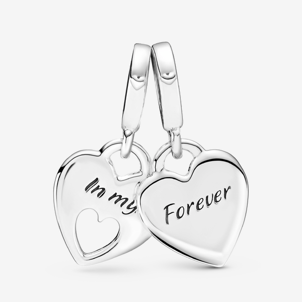 Double Heart Split Dangle Charm