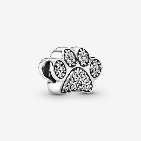 Pandora Women's Clear Sparkling Paw Print Charm - Sterling Silver / Cubic Zirconia