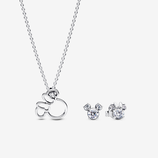 Parure Collier et Clous d'Oreilles Mickey et Minnie - Pandora - Modalova