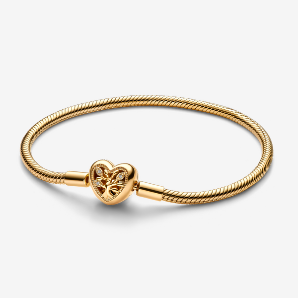 Bracelet Maille Serpent Fermoir Cœur Arbre Généalogique - Pandora - Modalova