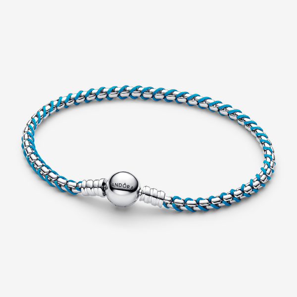 Bracelet Maille Serpent Cordon Bleu - Pandora - Modalova