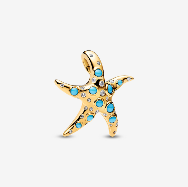 Charm Pendant Étoile de Mer Bleu Scintillant - Pandora - Modalova