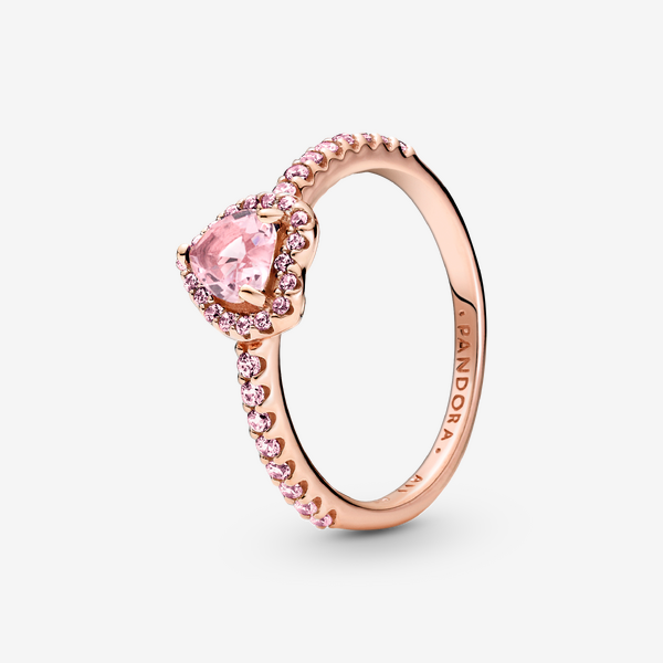 Anello Cuore in Rilievo Rosa