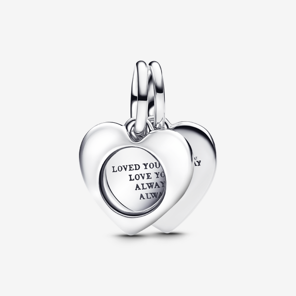 Charm Pendant Double Loupe Cœur Gravable - Pandora - Modalova