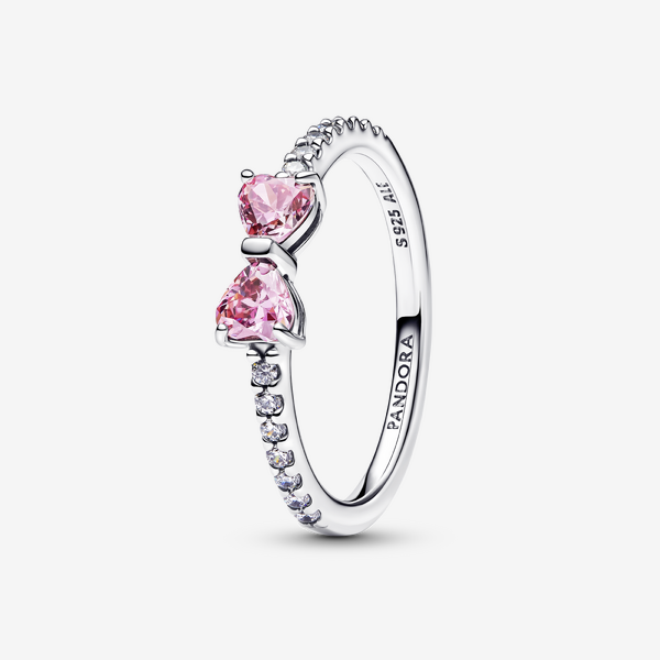 Sparkling Pink Bow Ring