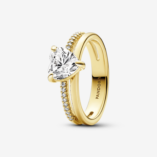 Bague Cœur Anneau Double - Pandora - Modalova