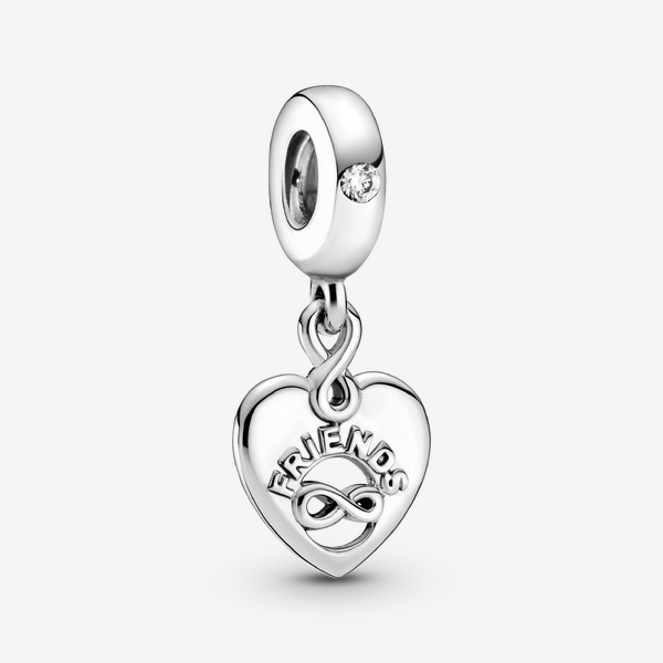 Pandora Women's Clear Friends Forever Heart Dangle Charm - Sterling Silver / Cubic Zirconia - Image 4