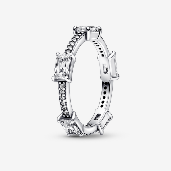 FINAL SALE - Rectangular Bars Sparkling Pavé Ring