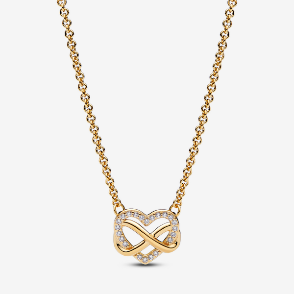 Sparkling Infinity Heart Collier Necklace