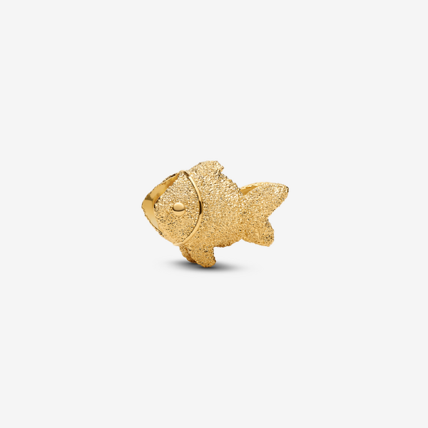 Pandora Gold Textured Fish Mini Charm - Image 2