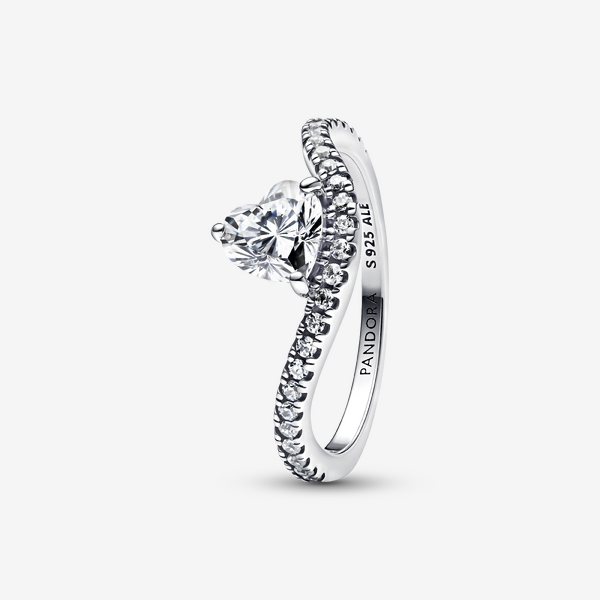Bague Cœur Pavée Ondulée - Pandora - Modalova