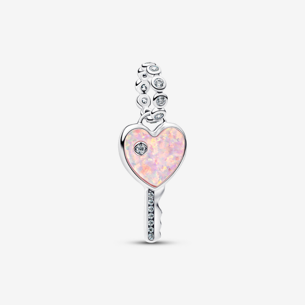 Pandora Silver Opalescent Heart Key Dangle Charm - Image 3