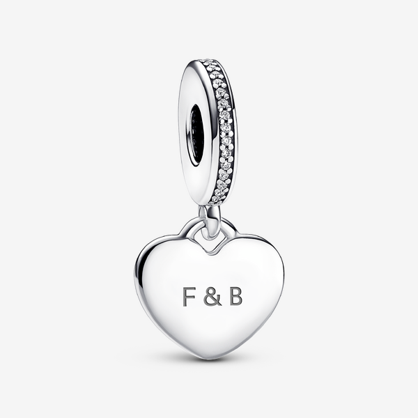 Engravable Heart Tag Dangle Charm