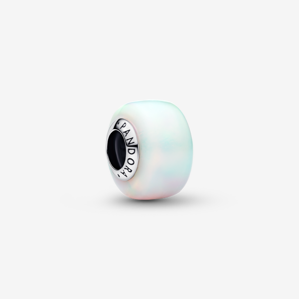 Pandora Schillerndes Charm, Sterling-Silber, Weiß