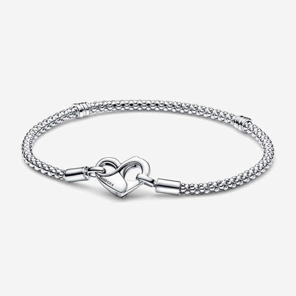 Bracciale Moments Maglia Geometrica con Chiusura a Cuore