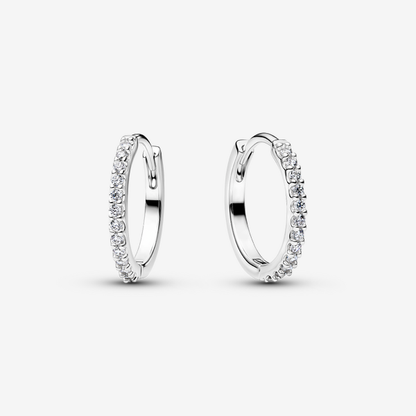 Pandora Women's Clear Sparkling Mini Hoop Earrings - Sterling Silver / Cubic Zirconia