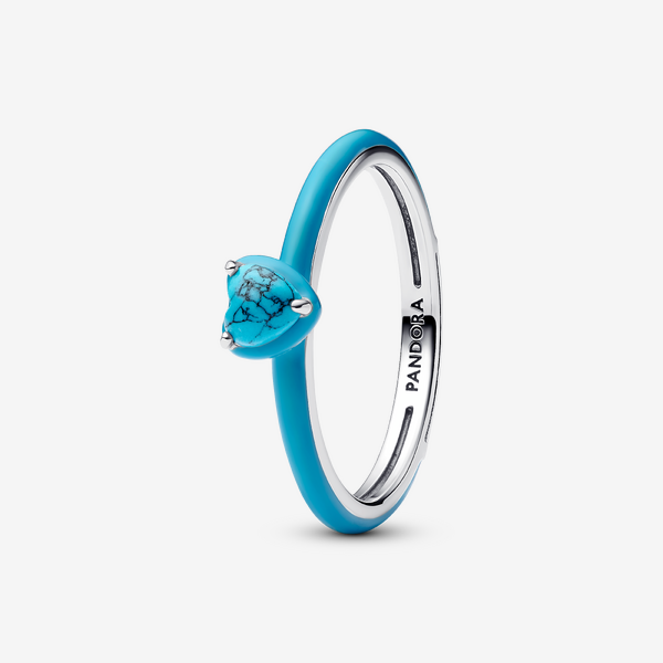 Bague Pierre Cœur Turquoise - Pandora - Modalova