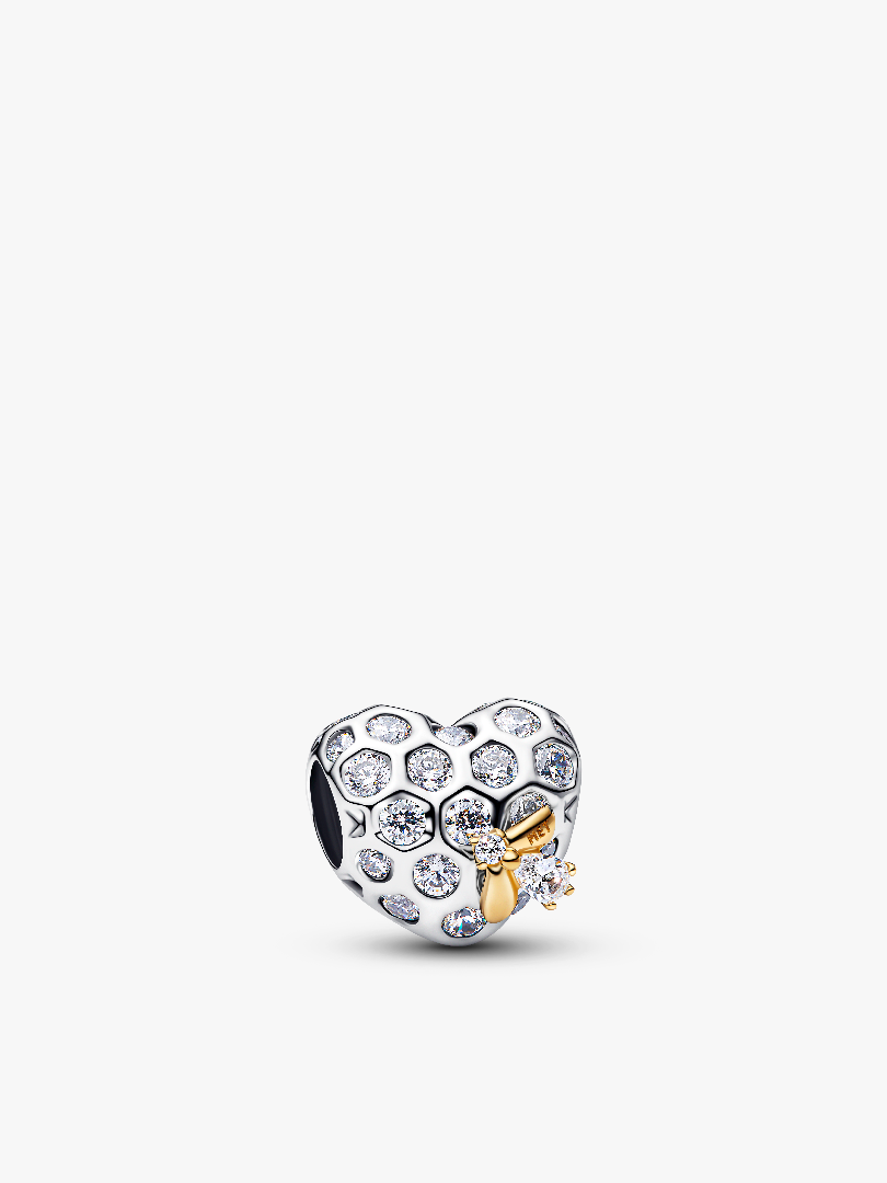 Bridgerton Bienenwabe & Biene Herz Charm