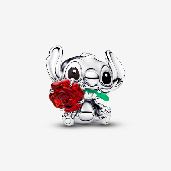 Pandora Disney Stitch Rose Murano Glass Charm - Female - Necklaces - Gray - One Size - Accessories - Image 3