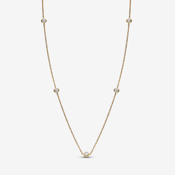 Pandora Era Bezel Lab-grown Diamond Station Necklace 0.50 carat tw 14k Gold