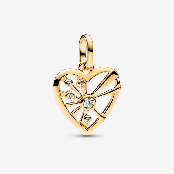 Charm medallion Cuore e raggi