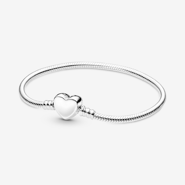 Pandora Moments Engravable Heart Clasp Snake Chain Bracelet