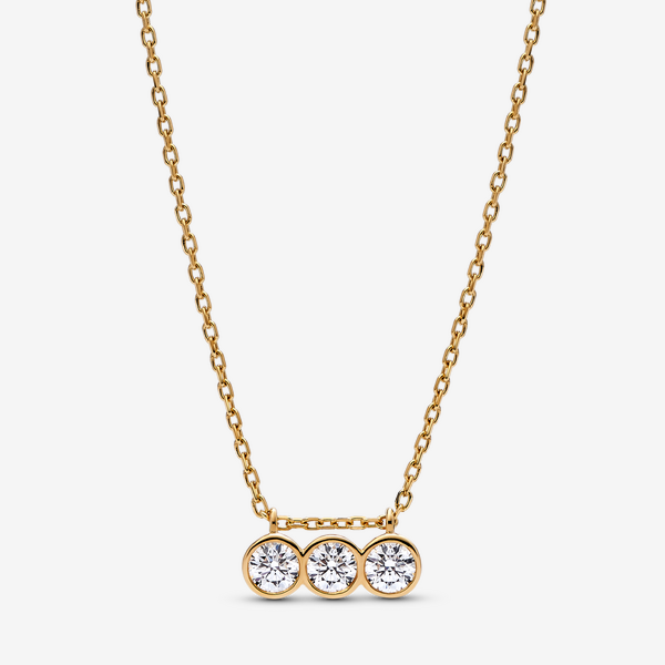 Pandora Era Lab-grown Diamond Triple Bezel Pendant Necklace 0.45 carat tw 14k Gold