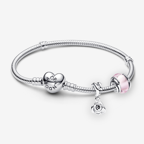 Bracelet Composé Pendant & Charm Murano Rose - Pandora - Modalova