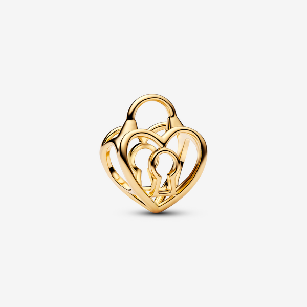 Pandora Women's No Color Openwork Heart Padlock Charm - 14K Gold-Plated Signature Metal Alloy